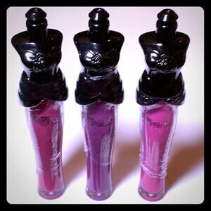 Lot (3) Amuse Ladies Corset LIP GLOSS Pink Purple Raspberry Lip Color Tube .14oz